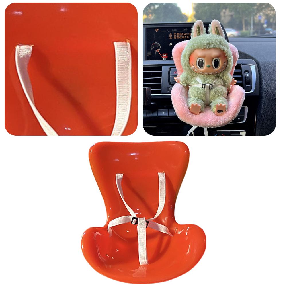 Автомобильное кукольное сиденье для Labubu Mini, сиденье для куклы Labubu Ob11, мультяшный орнамент