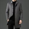 Мужское шерстяное пальто средней длины Осень и Зима Мужской верхний слой Высококачественный отложной верх для папы среднего возраста