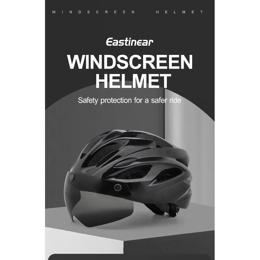 Eastinear Bicycle Helmet Adult Men and Women Outdoor Highway Mountain Biking Helmet With Magnetic Goggles and Shiny Tail Lights