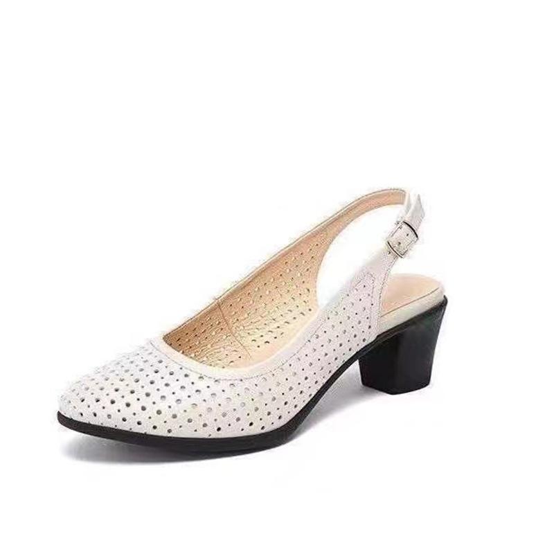 2024 Летняя обувь Женские с открытым носком Женские кожаные босоножки на высоком каблуке Повседневные босоножки на платформе Женские сандалии