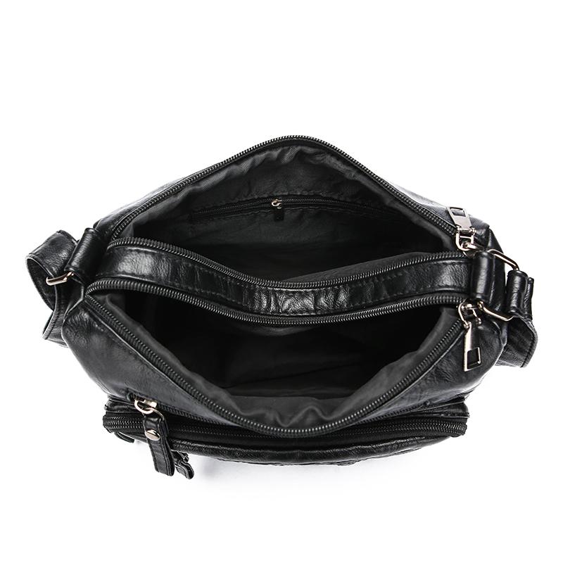 Женская сумка из ПУ Мягкая кожа Многослойная Однотонная Сумка через плечо Сумка для мамы AVE