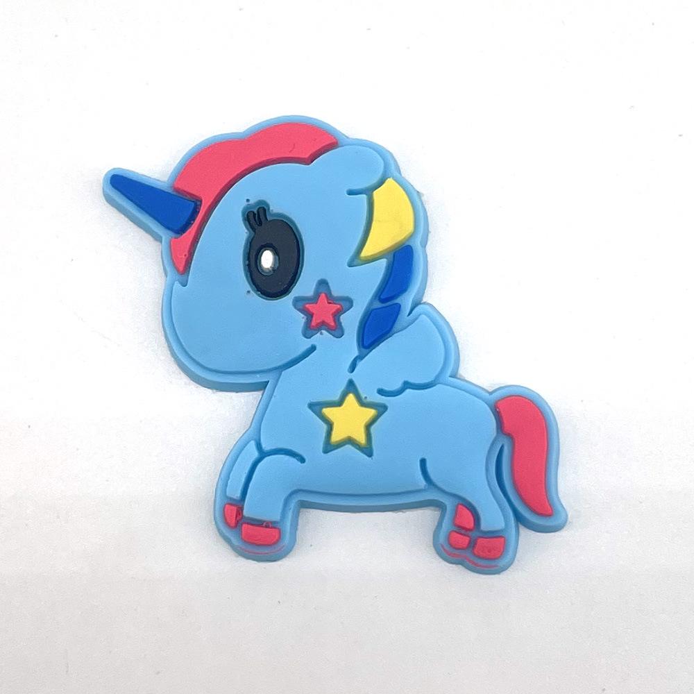 Милые мультяшные пряжки для клогов в виде цветка единорога - Съемные и из мягкой резины украшения для садовой обуви