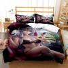 Сексуальная аниме-красавица Цифровая печать Удобный пододеяльник Наволочка Постельный комплект Украшение детской спальни Домашний текстиль