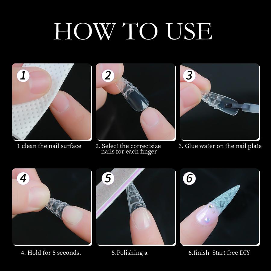 120 шт. накладные ногти с глазурью, типсы для наращивания ногтей на шпильках для цветного геля с глазурью, стеклянная мозаика, дизайн ногтей