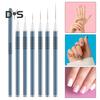 6 шт., 5/7/9/11/20/25 мм, кисть для подводки ногтей, ультратонкая нейлоновая металлическая ручка, портативная, для начинающих, профессиональная, для самостоятельного дизайна ногтей, детальный дизайн, цветной рисунок, точечный рисунок