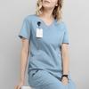 Women Management Work Clothes Short Sleeve with Pocket Working Clothes Nurse Uniform