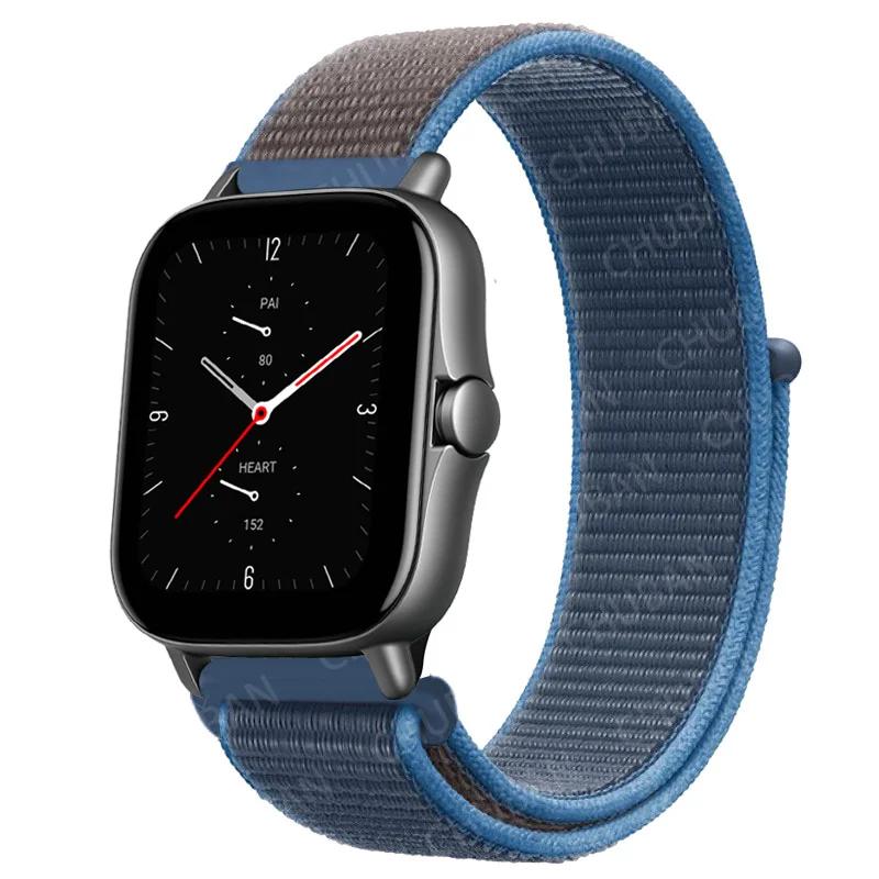 20mm/22mm Nylon Loop Watch Band For Amazfit GTS/4/2/2e/3/GTS2 Mini/GTR 4/3 pro/GTR2/2e/stratos 2/3 Bracelet Amazfit Bip-u Strap