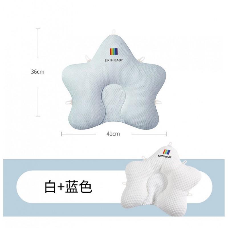 Baby Head Shaping Pillow Newborns 0-6 Months A-Grade Safety Pearl Cotton Fill Anti-Mite Hypoallergenic Star-Shaped Design