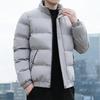 Men's Short Velvet Padded Winter Cotton Jacket - Korean Style, Trendy, Stand Collar, Warm, Handsome.