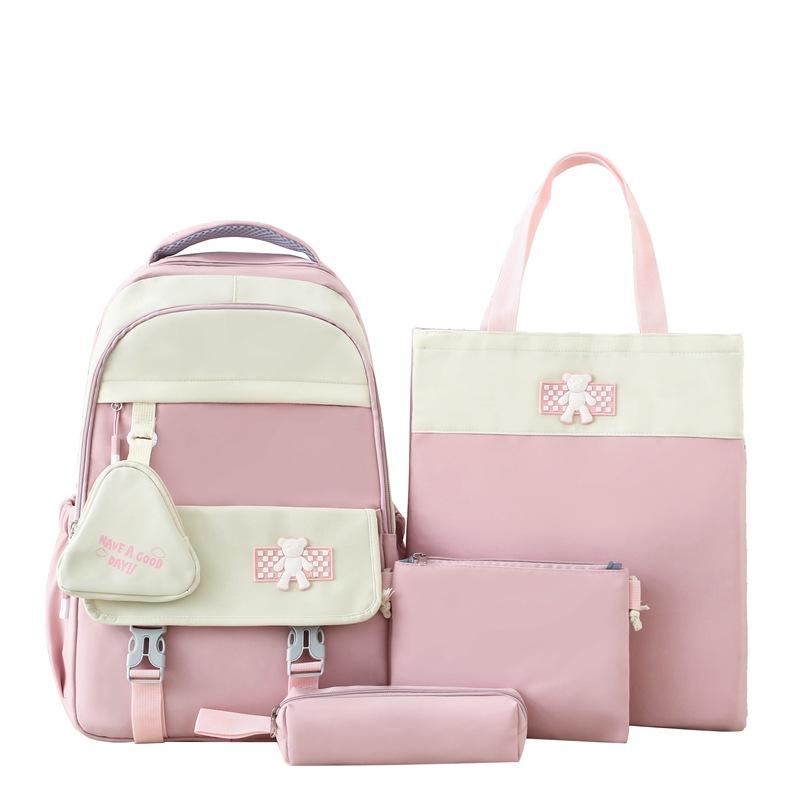 Комплект из четырех рюкзаков в студенческом стиле для женщин, рюкзак для старшеклассников, большая вместимость, школьная сумка