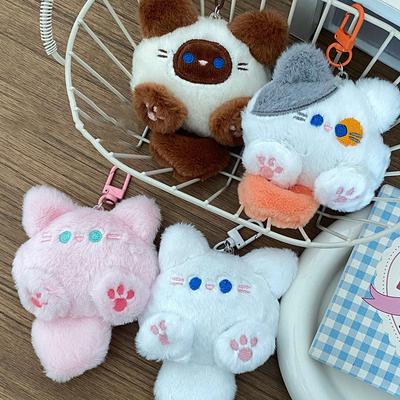Каваи Мягкая Плюшевая Игрушка Маленький Кот Игрушки Брелок Плюшевая Кукла Сумка Подвеска для Машины Брелок Безделушка Детский Подарок на День Рождения