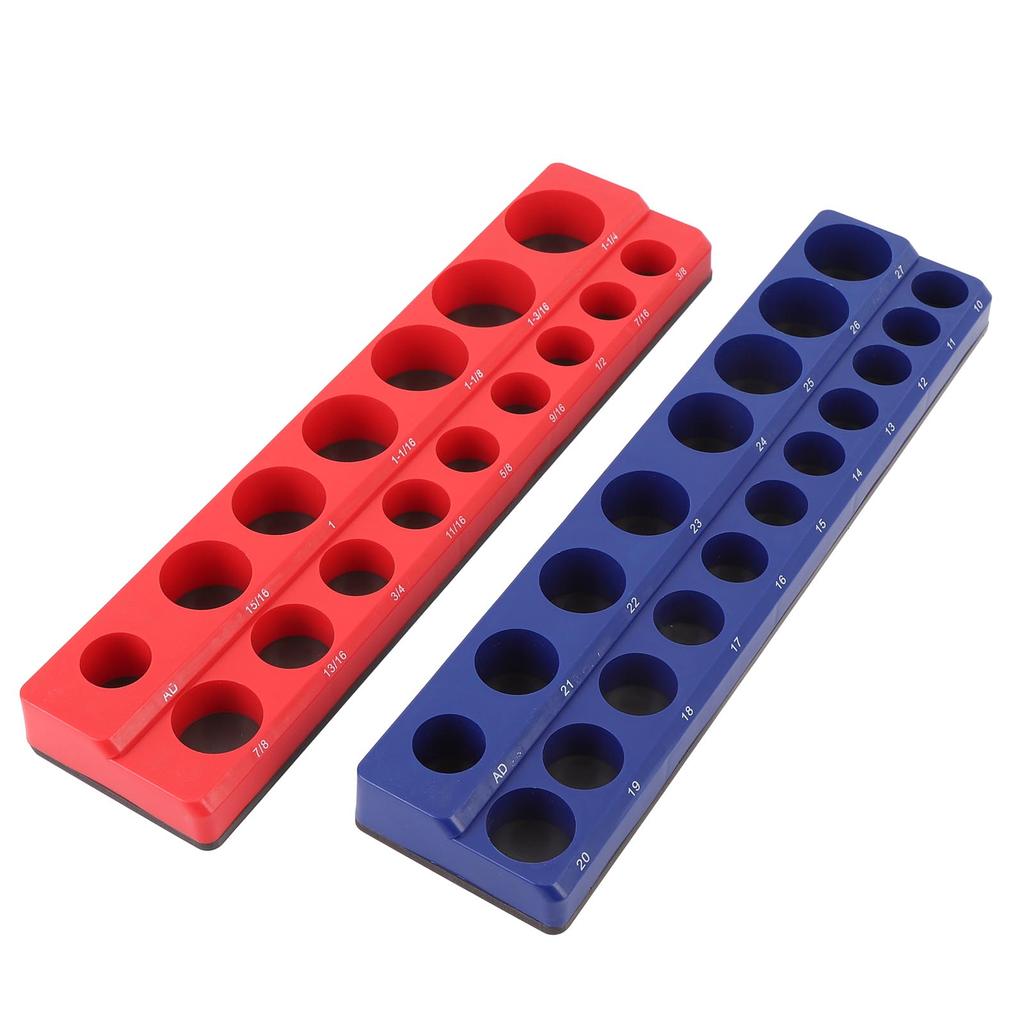 Магнитный органайзер для торцевых головок с приводом 12 дюймов Мощный магнит Метрический держатель для торцевых головок SAE Лоток 2 шт.