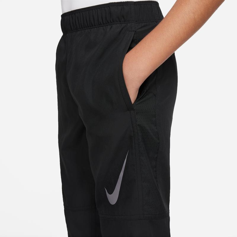Nike Kids Logo Solid Color Elastic Waist Knitted Sports Pants Kids Bottoms Black DD5056-010