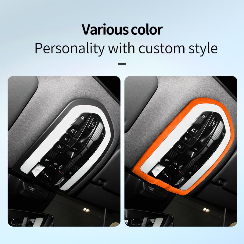 car front reading light frame cover Interior trim For Porsche Macan Panamera Cayenne 11-19 alcantara suede Accessories