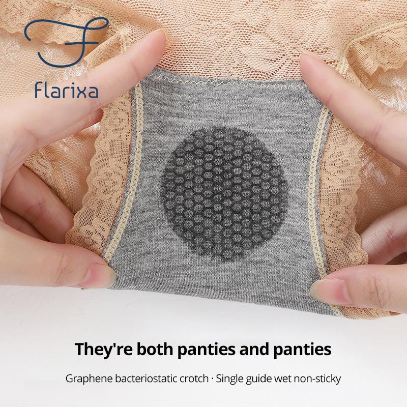 Flarixa Кружевные трусики с высокой талией, женские трусики, уменьшающие живот, сексуальное сетчатое дышащее нижнее белье, трусы с подтяжкой бедер