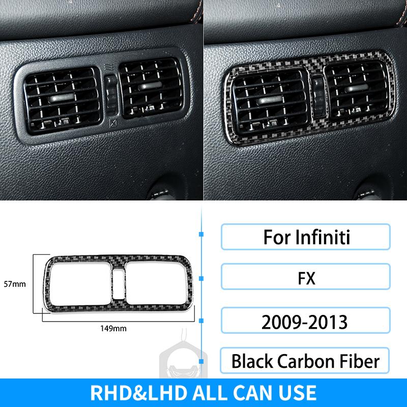 Для Infiniti FX 2009-2013 Рулевое колесо из углеродного волокна Радио Кондиционер Переключение передач Крышка подъемника окна Накладка Украшение