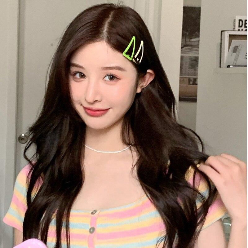 Милые заколки ярких цветов с геометрическим рисунком для девочек, заколки для волос, модные заколки для волос BB, заколки, женские головные уборы, детские аксессуары для волос