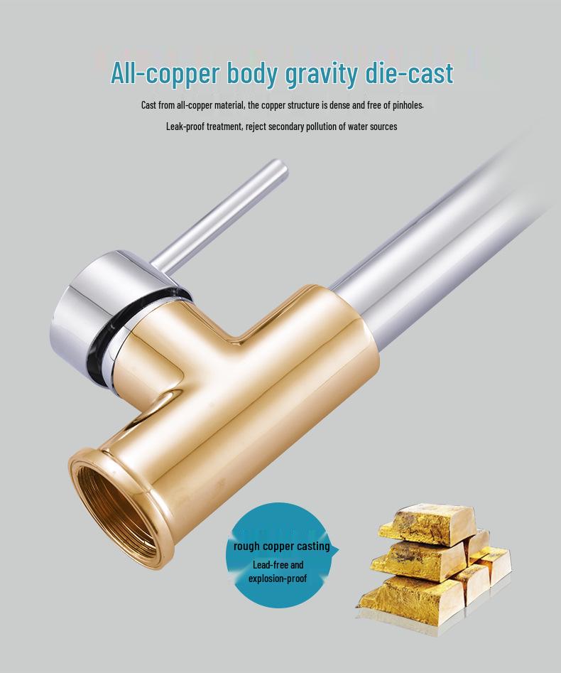 Пружинный выдвижной кухонный смеситель двойного назначения для горячей и холодной воды