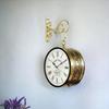 6 ДЮЙМОВ - Одна сторона на английском, другая - римские цифры - Винтажные часы ручной работы, двусторонние аналоговые часы с латунной отделкой