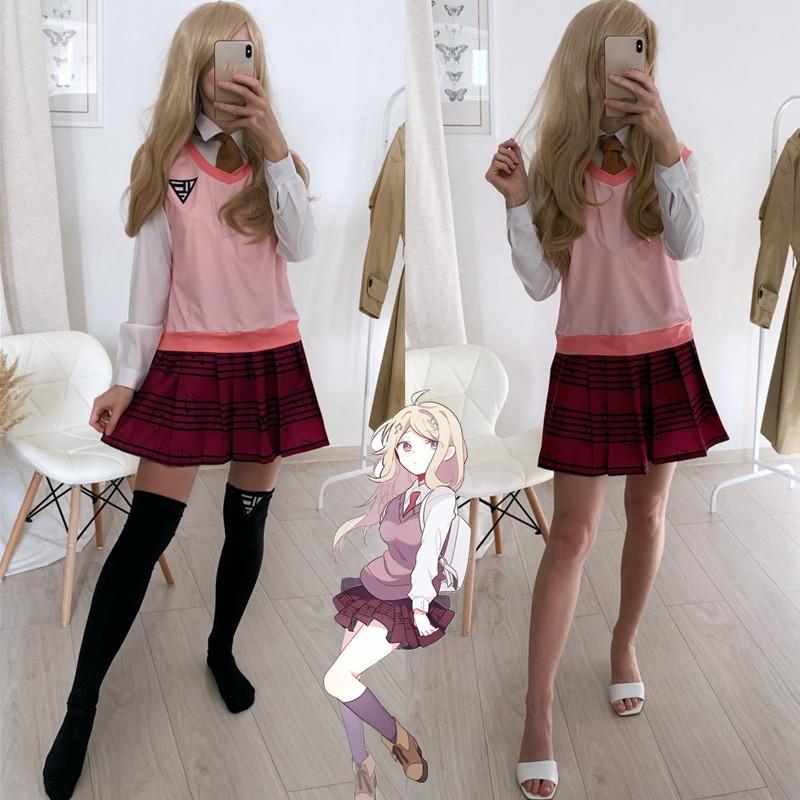 Danganronpa V3 Kaede Akamatsu, костюмы для косплея, женские платья, рубашка в стиле аниме, жилет, юбка, носки для девочек, школьная форма JK