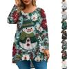 Women's Fashionable Casual Long Sleeved Plus Size  Print Top Plus Size Floral Print Top