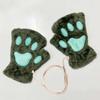 Soft Cartoon Anti-cold Mittens Thickened Plush Cat Claws Gloves Animal Fingerless Gloves  Kids