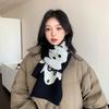 Cute puppy knitted wool scarf women's autumn and winter warm thickened student Korean version of the new cold-proof couple scarf