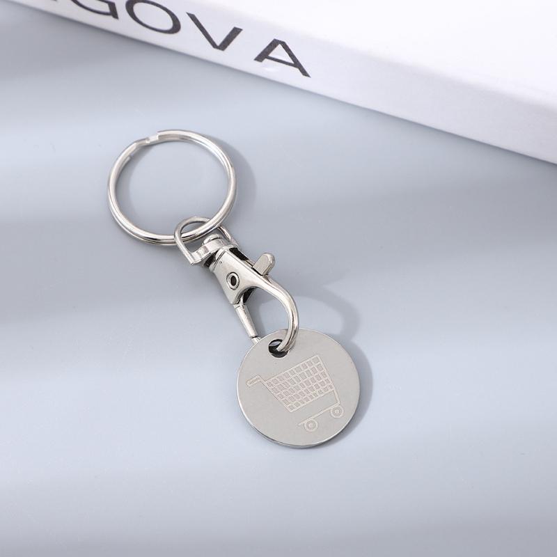 Shopping Trolley Remover Keyring Metal Portable Keychain Cart Token Keyring Universal Supermarket Shopping Trolley Coin Keychain