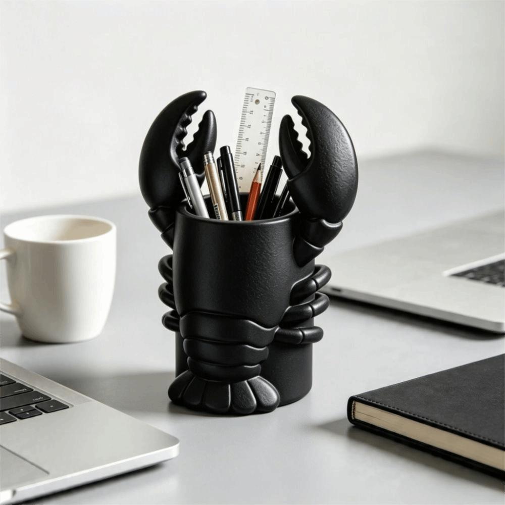 3D Printed Pencil Holder Plastic Cosmetic Brush Holder Lobster-Shaped Pen Holder Desk Decoration