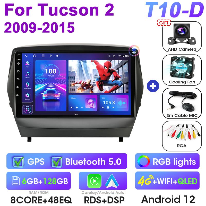 2 Din Android 12 автомобильное радио для Hyundai Tucson 2 LM IX35 2009 - 2015 мультимедийный видеоплеер GPS 4G Carplay авто стерео головное устройство