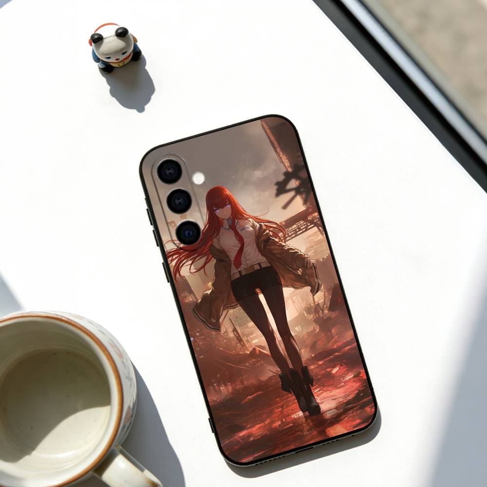 Чехол для телефона Steins Gate Мягкий черный Для Samsung Galaxy A73, A72, A71, A70, A53, A52, A51