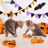 Игрушки для кошек на Хэллоуин Большие Милые Тыква Лицо Призрака Интерактивные Плюшевые Игрушки для собак Мягкие Прочные Для прорезывания зубов Чистка зубов Товары для домашних животных