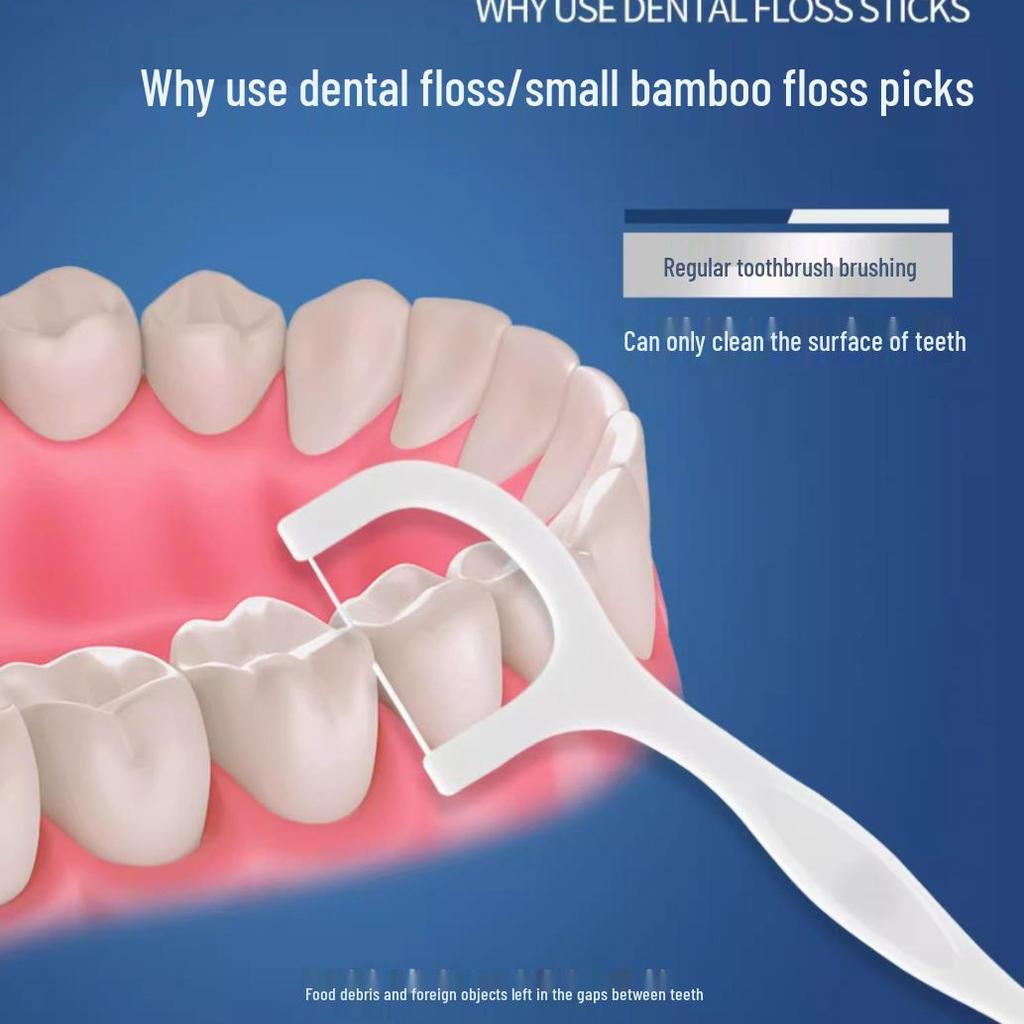 Ультратонкая зубная нить Семейная упаковка: Одноразовые зубочистки и гладкие зубные нити в портативной коробке