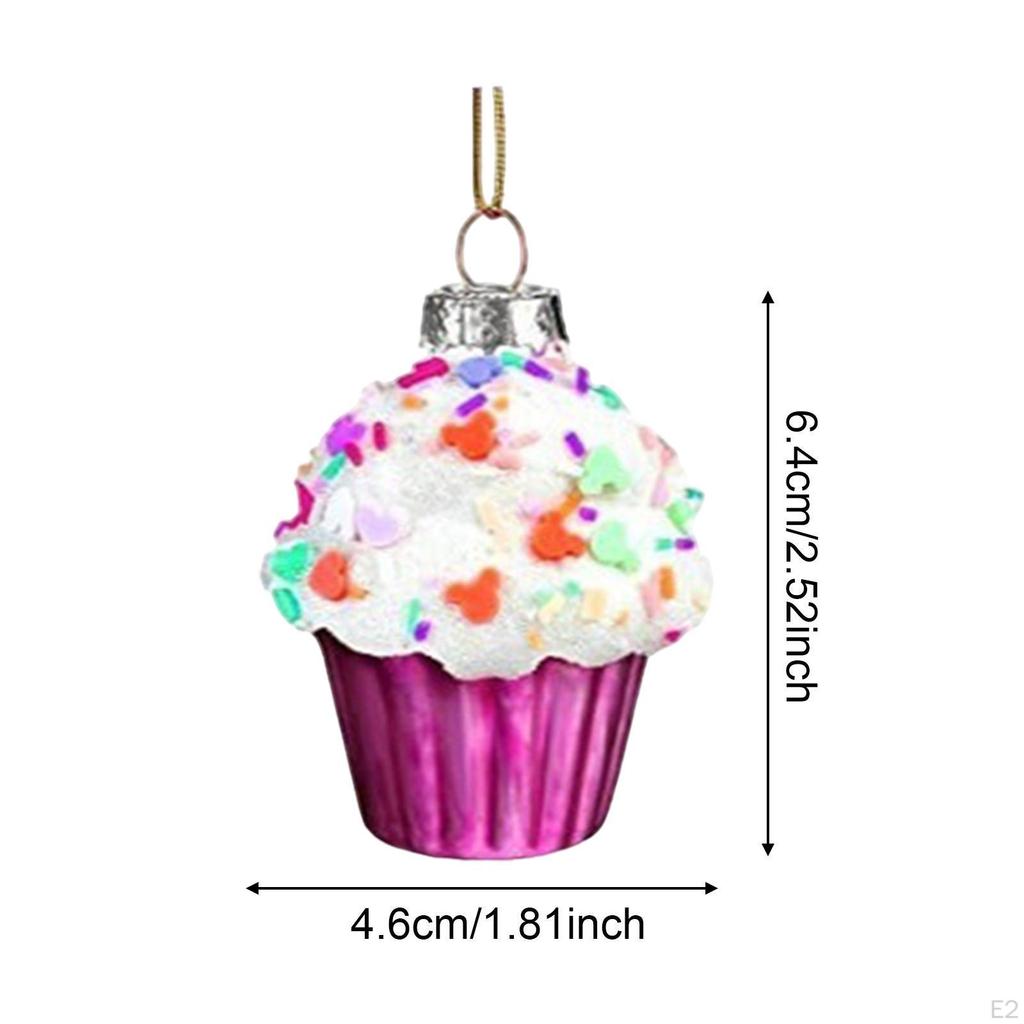 Cupcake Christmas Ornaments Hanging Ornament Tree Decorations Creative Pastel Dessert