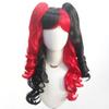 Detachable Red and Black Double Ponytail Long Curly Hair Synthetic Wig | Witch's Dress-up Cosplay Wig