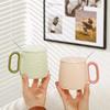 Simple Small Fresh Mug Creative Coffee Cup with Lid Spoon Corrugated Ceramic Water Cup Office Cup Souvenir