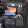 Спинка сиденья автомобиля Hopeholic, столик на заднее сиденье, пятно, автомобильное хранилище, чехол для хранения iPad, посуда, напиток, удобные товары для сиденья автомобиля, большой кожаный короткий черный карман,