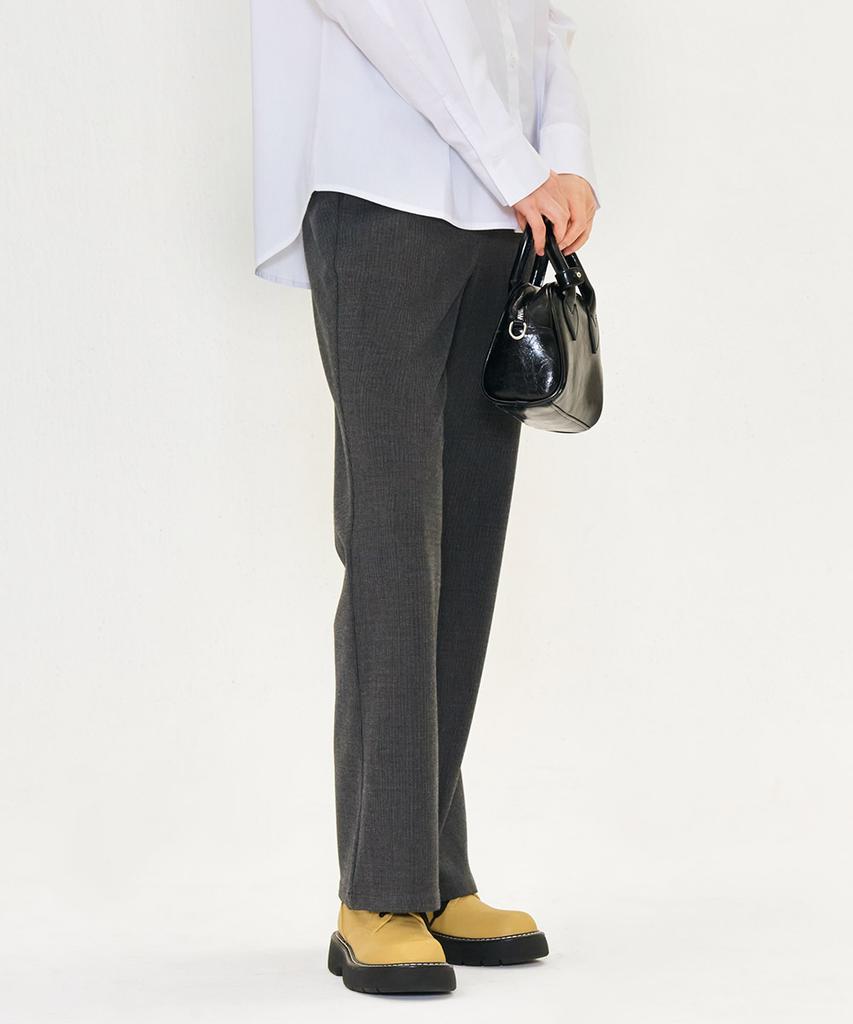 CHASECULT Women'S Bootcut Check Slacks - Charcoal
