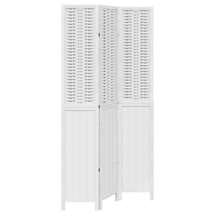VidaXL Room Divider 3 Panels, Room Separator, Privacy Screen, Living Room Bedroom Screen, White Wood 358720