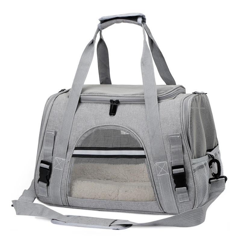 Expandable Large Portable Pet Carrier Bag Breathable Handheld Foldable Cat Dog Travel Bag with Soft Mat for Outdoor Walking