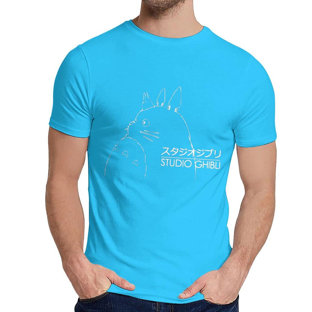 Studio Ghibli Totoro Miyazaki Hayao T Shirt Round Neck Casual Men S Retro Cotton S 6Xl