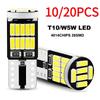 10pcs W5W T10 Led Bulbs Canbus 4014 26 Smd 6000K 168 194 Error Free Car Interior Light Dome License Plate Super Bright Auto Light Signal Lamp