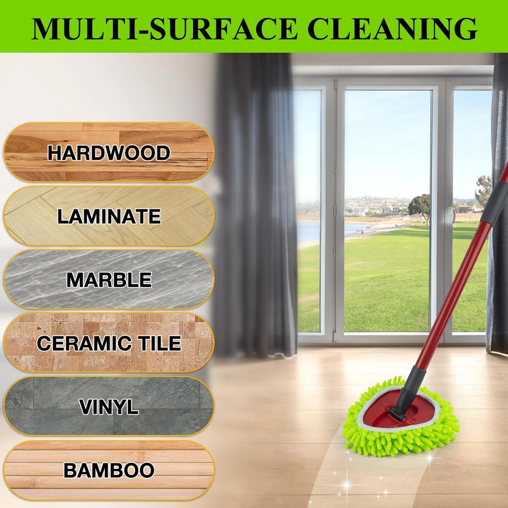 Сменная насадка-швабра из микрофибры и шенилла для швабры O-Cedar/Vileda Easywring с системой с двумя резервуарами, Микрофибровые шениллевые салфетки для швабры