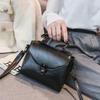 Small Square Bags For Women Fashion Solid Color Designer Crossbody Shoulder Bag Vintage PU Leather Handbags Female Bag