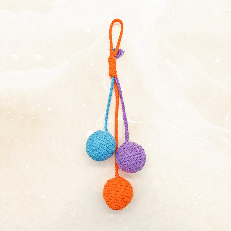 Resistant Chew Toys Can Be Suspended Cat Teasing Toys Cotton Rope Ball Toy Nontoxic Durable Interactive Cog Toy Pet Accessories