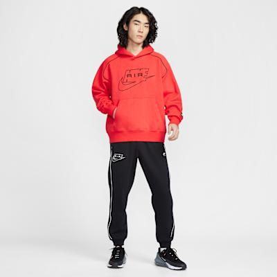 Nike Толстовки Мужские Оранжево-красные С капюшоном Умеренные