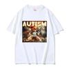 Gothic Retro T-shirt Autism Funny Skull Fan Autism Pattern T-shirt Punk Y2K Short Sleeve Suitable for Both Men Women Oversize