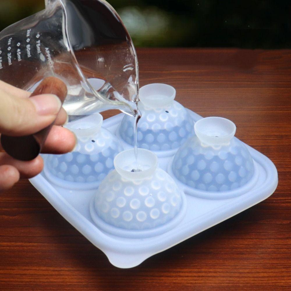 4 Compartments Golf Ball Ice Mold Silicone Chocolate Mold DIY Sphere Ice Mold Summer