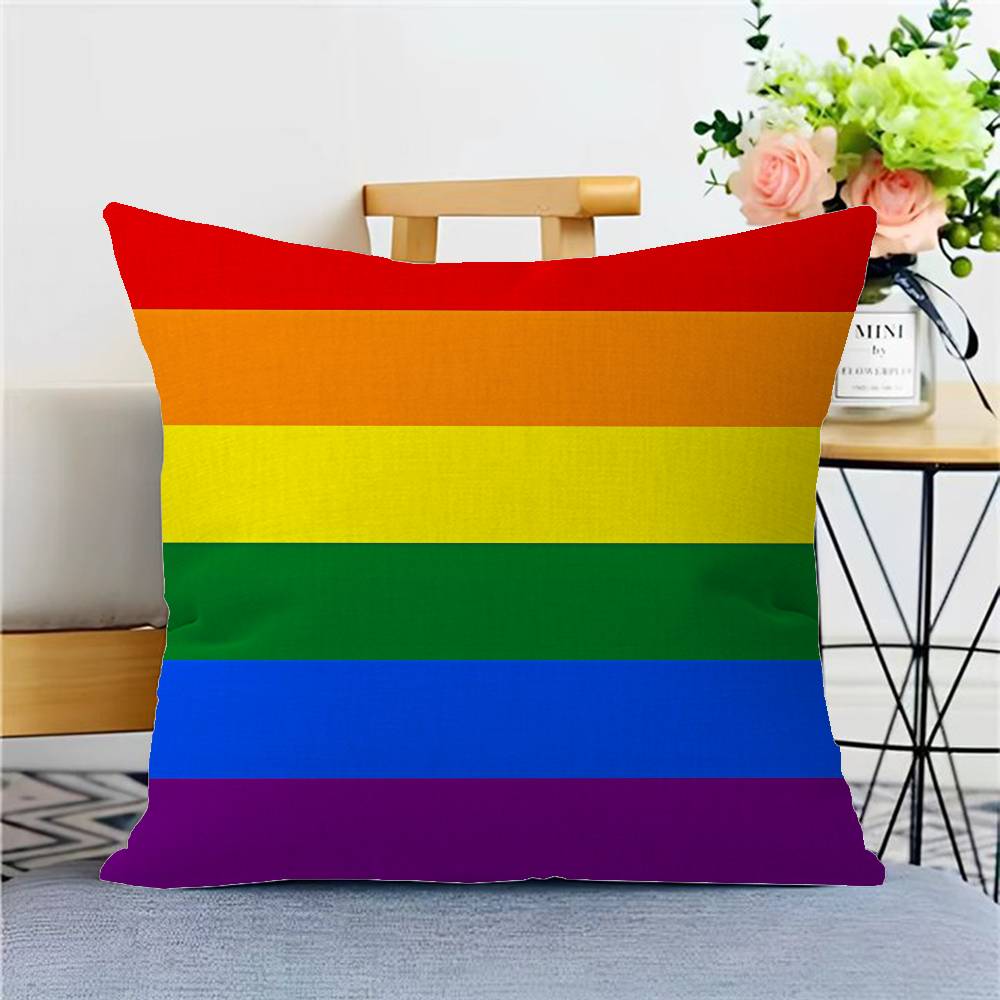 LGBTQ Art Pride Lesbian Gay Rainbow Flag Pillow Anime Pillow Sofa Bed Head Pillow Cover Cushion Cover x cm Fashion