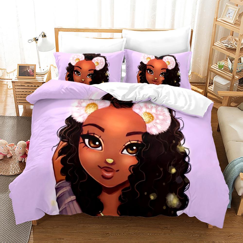 Bed Three-Piece Set 3D Three-Piece Set Size Girl Quilt Cover Printing
